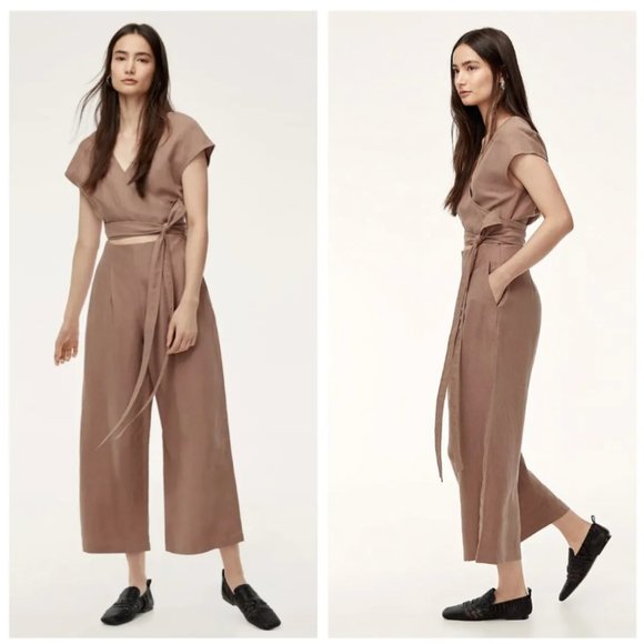 Aritzia Wilfred Brax Jumpsuit in Nutmeg 2 - Picture 1 of 7